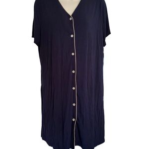 Swomog Navy Button-Down Night Dress